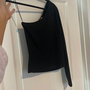 LESET black one sleeved top, size Medium